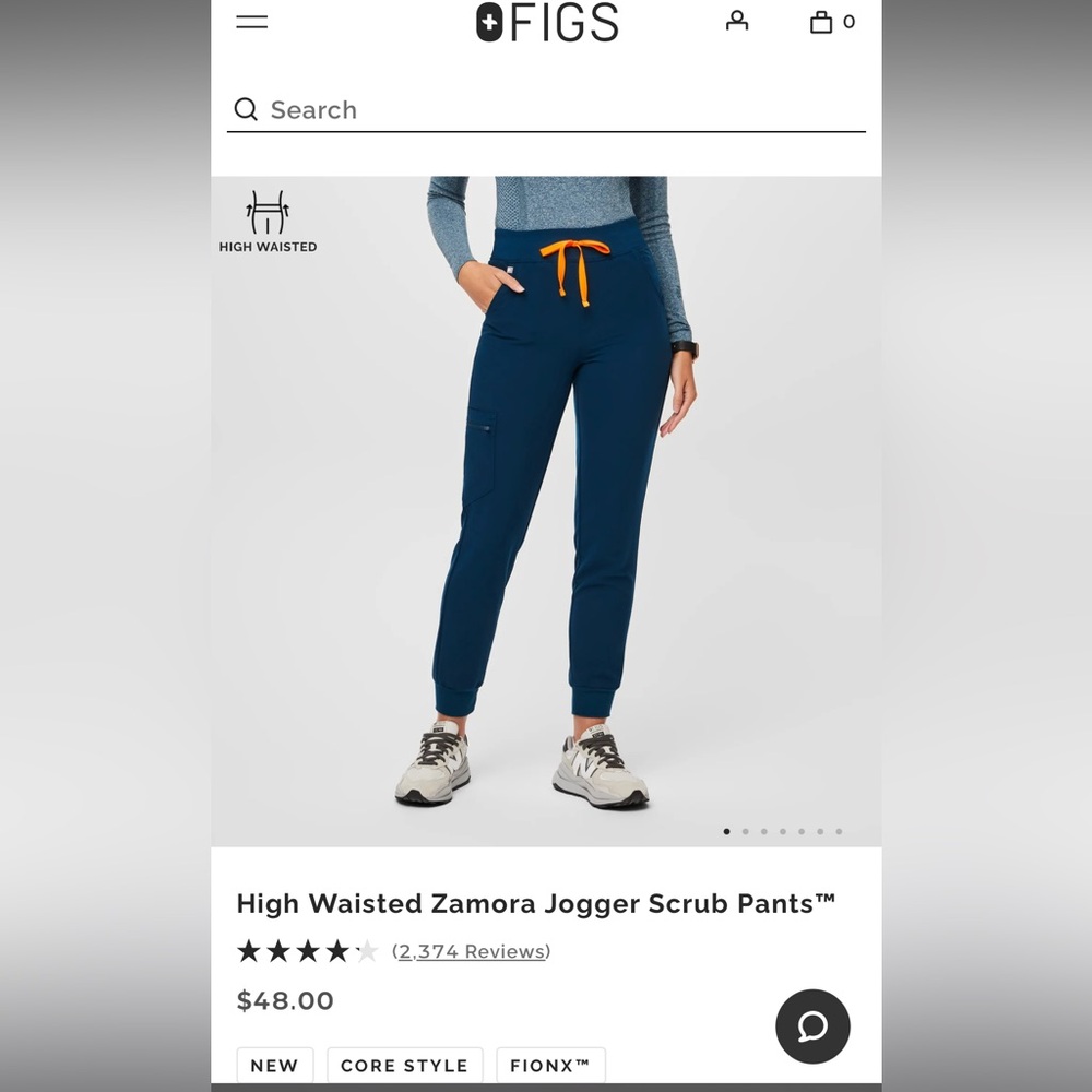 Zamora high waisted jogger scrub pant